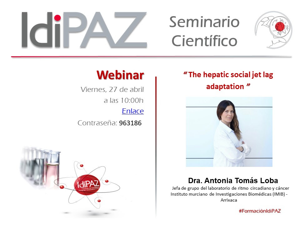 Imagen ilustrativa del seminario científico: The hepatic social jet lag adaptation